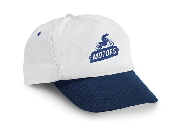 Gorra en poliester sencilla con visera color azul marino