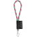 Lanyard nautic short de poliamida con mosquetón de 9 mm Verde hexachrome/Rosa hexachrome