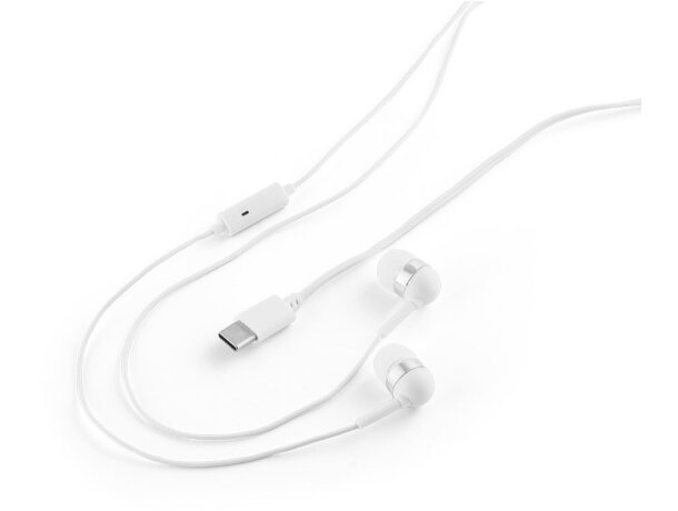 Auriculares presley con micrófono integrado y entrada usb-c Blanco detalle 4