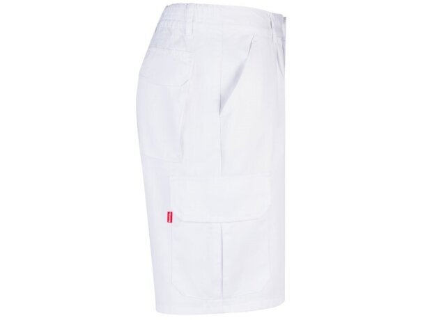 Bermudas Chione multibolsillos en sarga con cinturilla elástica Blanco detalle 24