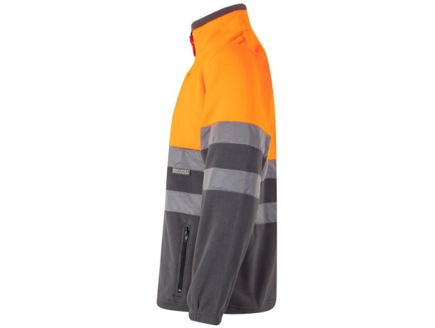 Chaqueta polar bicolor Eros con bandas reflectantes EN20471 Gris/Naranja detalle 18