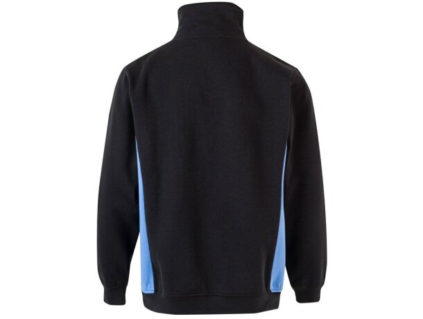 Sudadera de rizo bicolor Svarog cuello alto media cremallera Negro/Azul claro detalle 26
