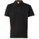 Polo piqué bicolor Supay manga corta con cuello en canalé Negro/Naranja