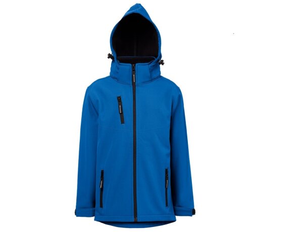 Chaqueta softshell infantil Zagreb Kids con capucha desmontable Azul royal detalle 11