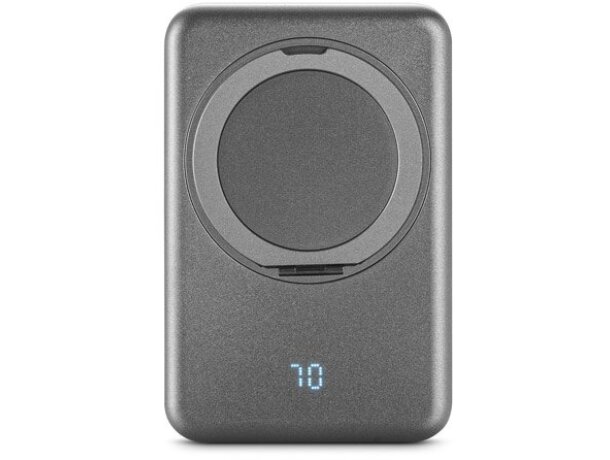 Batería externa magnética Warshel 10 con carga inalámbrica 15w Gris oscuro detalle 5