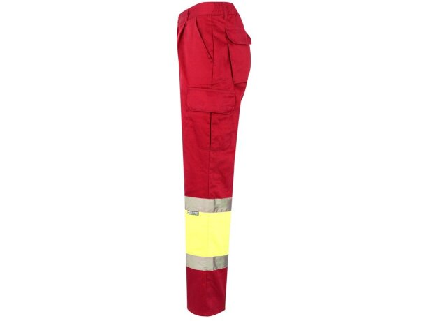 Pantalón de sarga bicolor VL Athena con bandas reflectantes Rojo/Amarillo detalle 39