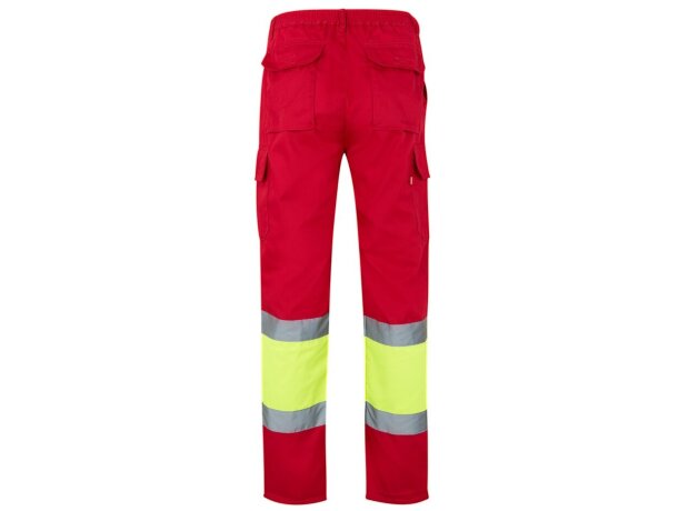 Pantalón multibolsillos bicolor poseidon con reflectantes Rojo/Amarillo detalle 35