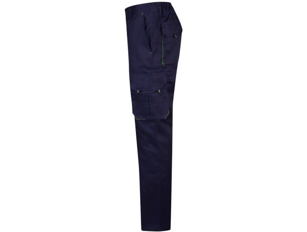 Pantalón de sarga multibolsillos bicolor VL Hypnos Azul marino/Verde detalle 23