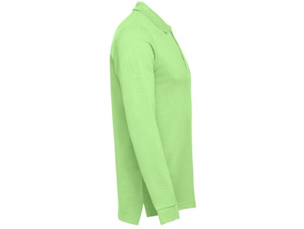 Polo Bern de manga larga en algodón 210 g/m² para hombre Verde claro detalle 12