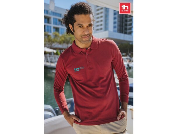 Polo Bern de manga larga en algodón 210 g/m² para hombre detalle 1
