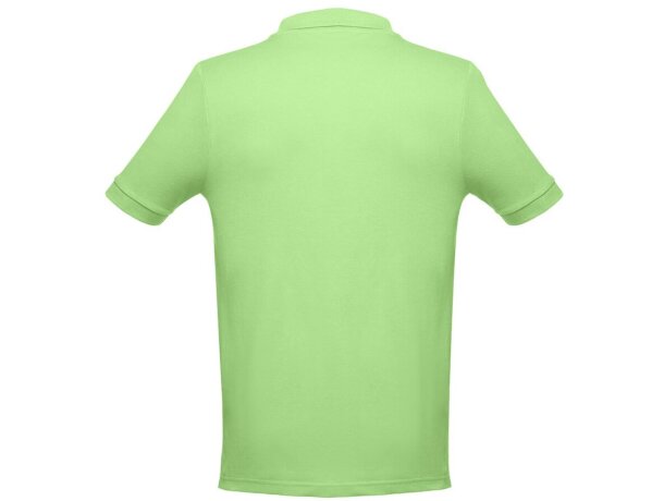 Polo Adam de algodón piqué cardado con cuello canalé Verde claro detalle 42