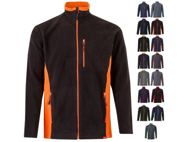Chaqueta polar bicolor Geras con cinco bolsillos y cremallera detalle 1