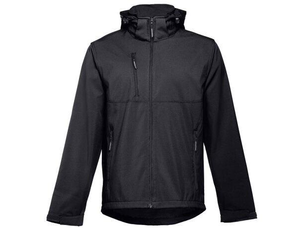 Chaqueta softshell zagreb con capucha removible para hombre Negro detalle 30