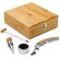 Set de vino con 4 accesorios en estuche de madera personalizado