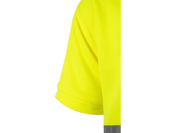 Polo alta visibilidad Cupid Large bicolor manga corta 4XL 5XL Verde militar/Amarillo detalle 10
