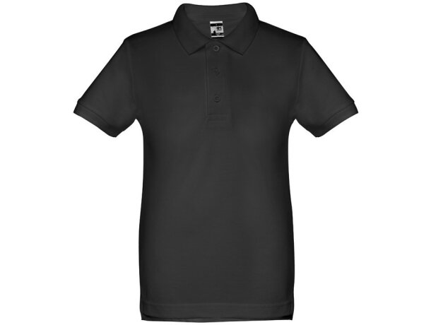 Polo Adam Kids de algodón para niños con cuello canalé Negro detalle 22