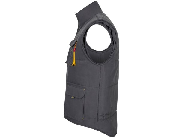 Chaleco acolchado bicolor multibolsillos unisex VL Nergal Gris/Amarillo detalle 63