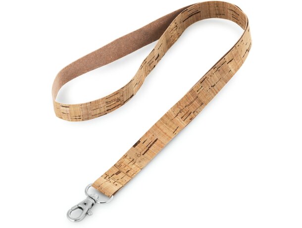 Lanyard de corcho con mosquetón barata natural Lanyard de corcho con mosquetón barata natural