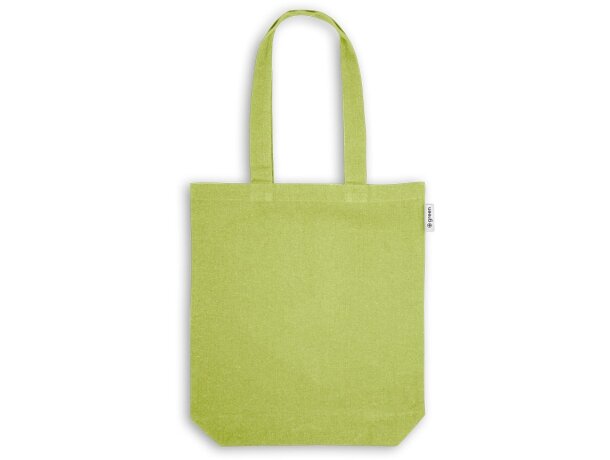Bolsa algodón poliéster reciclado asas largas 220 g/m2 Hi!dea Verde claro detalle 8