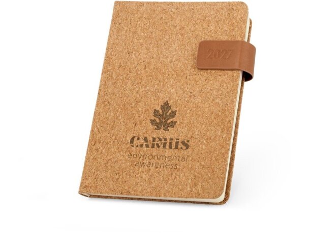 Agenda Camus A5 de corcho con cierre magnético y papel FSC Natural detalle 9