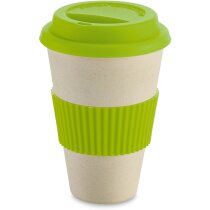 Vaso de viaje con tapa fabricado en madera verde claro Vaso de viaje con tapa fabricado en madera verde claro