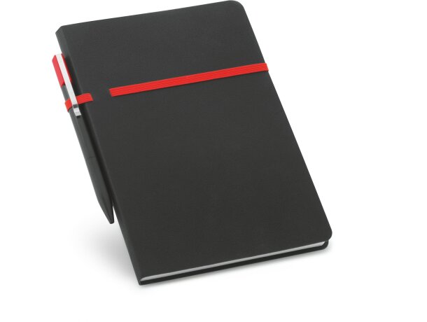 Bloc de notas de polipiel con funda roja