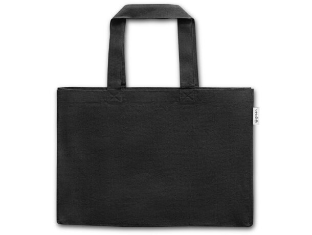 Bolsa non-woven asas largas 100% algodón Hi!dea Camden Negro detalle 9
