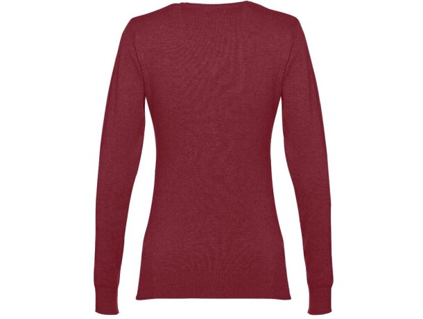 Jersey de punto cuello v mujer Milan Women Burdeos detalle 10