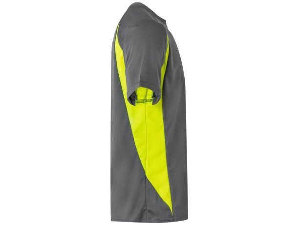 Camiseta técnica ojo de pájaro bicolor VL Slayer Gris/Amarillo detalle 24