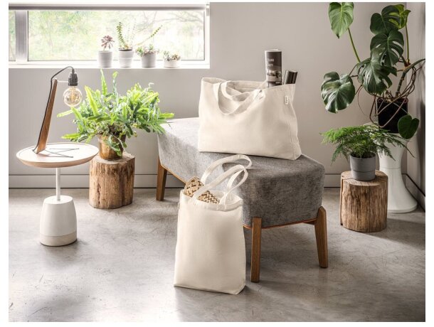 Bolsa 100% algodón horizontal de poliéster reciclado Hi!dea Parma detalle 2