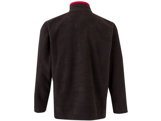 Chaqueta polar bicolor Geras con cinco bolsillos y cremallera Negro/Rojo detalle 18