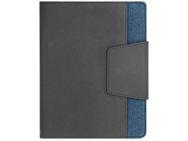 Bloc notas A5 de polipiel y poliéster con funda Hi!dea Russel Azul detalle 2