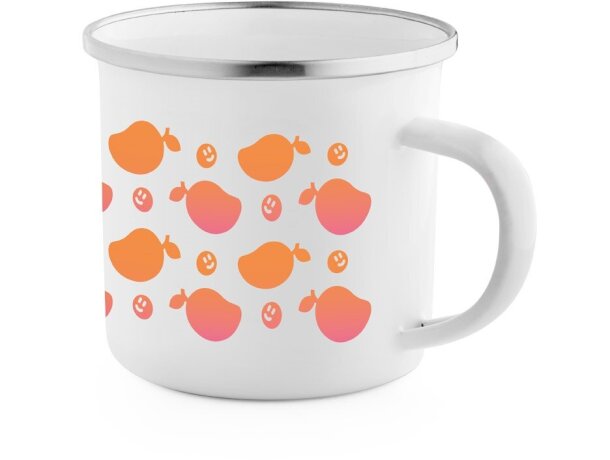 Taza vintage esmaltada blanca acero inoxidable 350ml Hi!dea Gotze SUB Blanco detalle 5