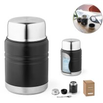 Termo alimentario Gimlet negro con logo y cuchara