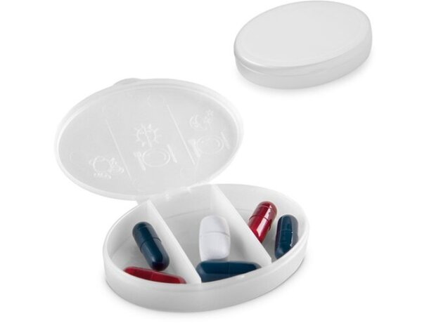 Pastillero ovalado de 3 secciones personalizado