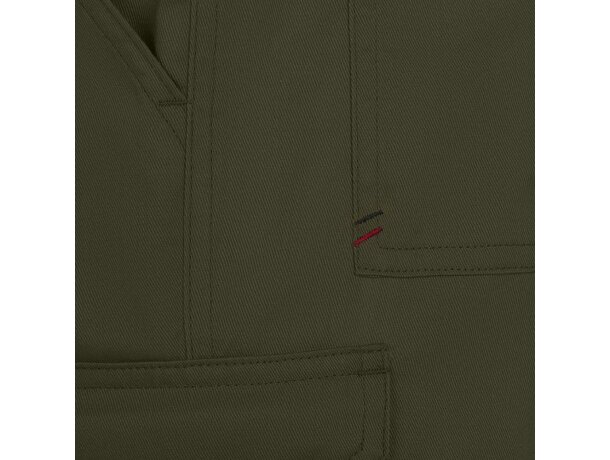 Pantalón de sarga multibolsillos Hermes con cintura elástica Verde militar detalle 18