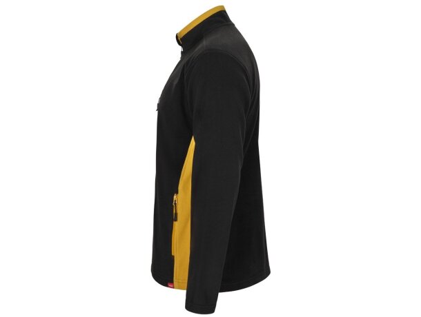 Chaqueta polar bicolor Geras con cinco bolsillos y cremallera Negro/Amarillo detalle 45