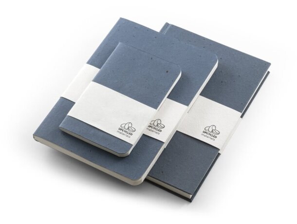 Libreta A5 tapa café reciclado personalizada páginas rayadas detalle 4