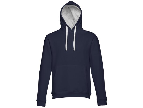 Sudadera Moscow unisex con capucha, bolsillo marsupial y cordones Azul marino detalle 21