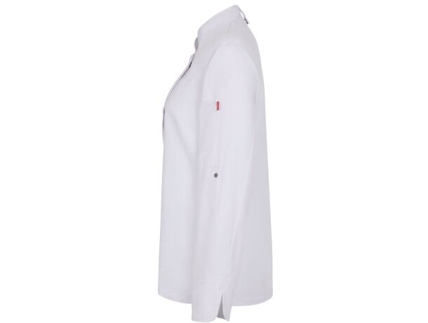 Chaqueta cocina mujer Thoth algodón y poliéster reciclado Blanco detalle 3