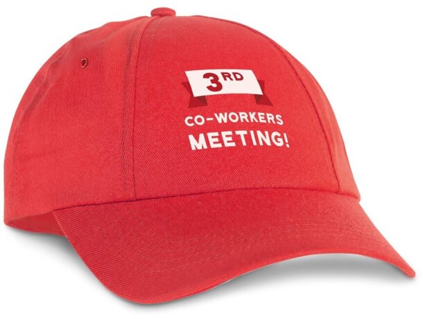 Gorra miuccia barata para bordado con 6 paneles ideal para publicidad Rojo detalle 1