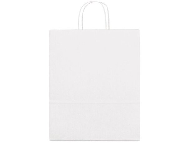 Bolsa Grant de papel blanca con asa rizada 32x39x11 cm blanco