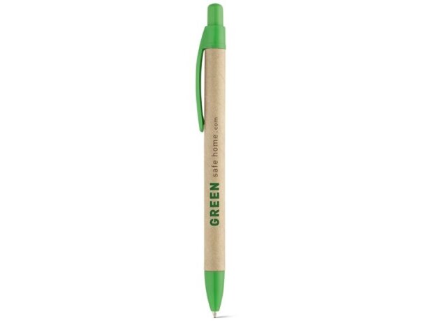 Bolígrafo papel craft con punta de plástico verde