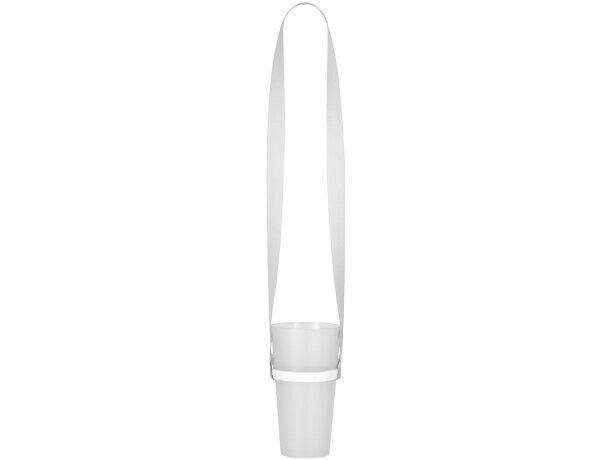 Set lanyard Bolton con portavasos de silicona sublimado Blanco detalle 5
