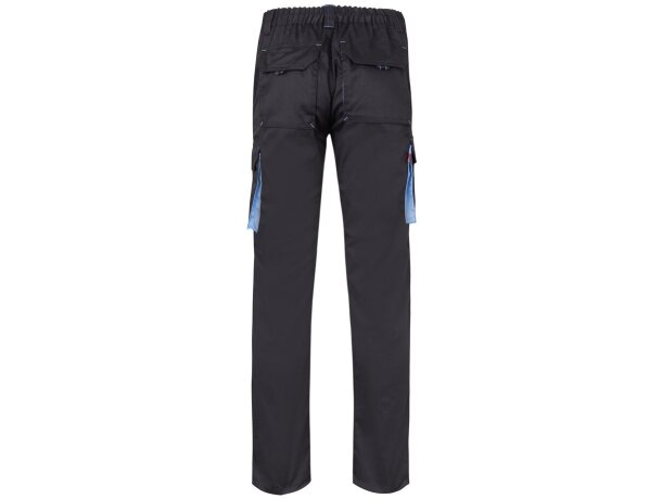 Pantalón elástico bicolor fides con seis bolsillos funcionales Gris/Azul claro detalle 30