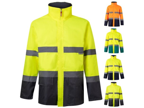 Parka bicolor themis large alta visibilidad reflectante detalle 1