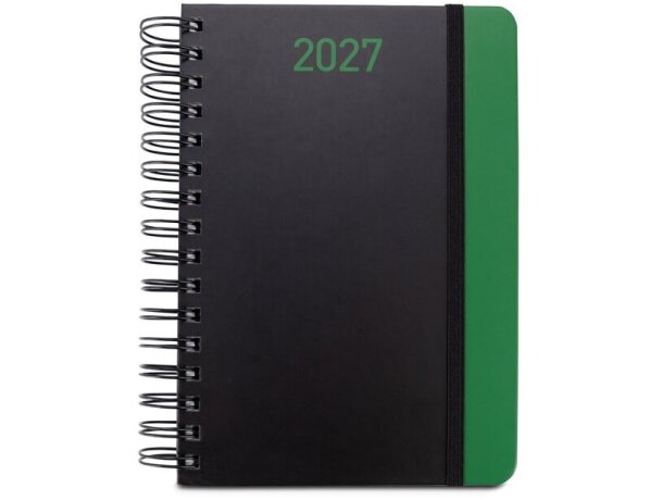 Agenda a5 brecht de papel reciclado con tapa dura y anillas Verde detalle 5