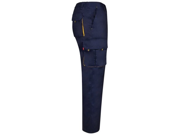 Pantalón de sarga multibolsillos bicolor VL Hypnos Azul marino/Amarillo detalle 75