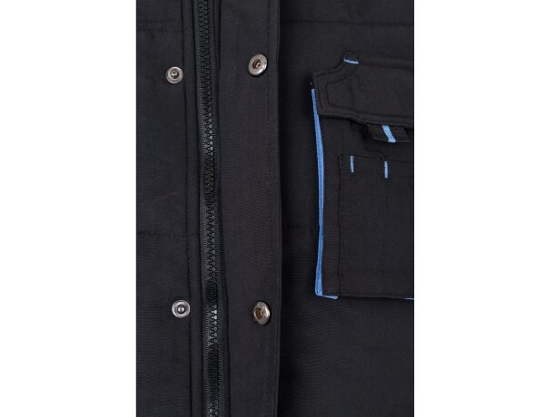 Chaleco acolchado bicolor multibolsillos unisex VL Nergal Negro/Azul claro detalle 44