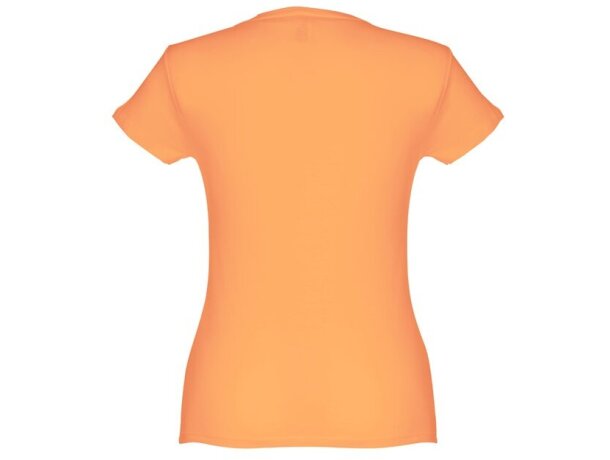 Camisetas manga corta corte entallado de algodón 150 g/m2 Thc Sofia Naranja coral detalle 8